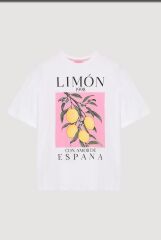 Limon Baskılı Beyaz T-Shirt
