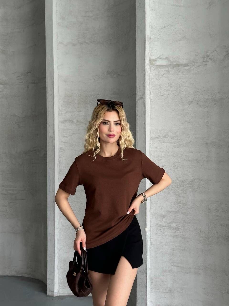 Massimo Dutti Basic T-Shirt Kahve