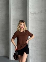 Massimo Dutti Basic T-Shirt Kahve