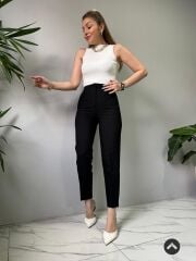 CİGARETTE PAÇA PENSLİ YÜKSEK BEL PANTOLON