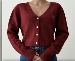 Pinterest Hırka Standart Bedenli Bordo