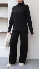 YARIM BALIKÇI YAKA TRİKO TAKIM Siyah